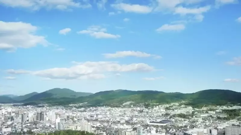 比叡山 登山 京都盆地の眺め
