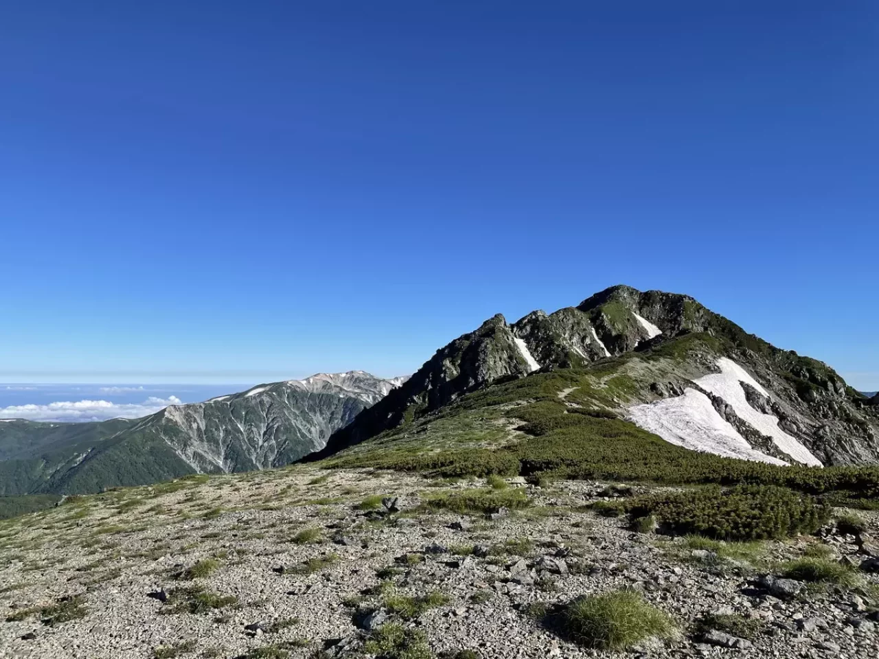 裏銀座縦走ルートの稜線