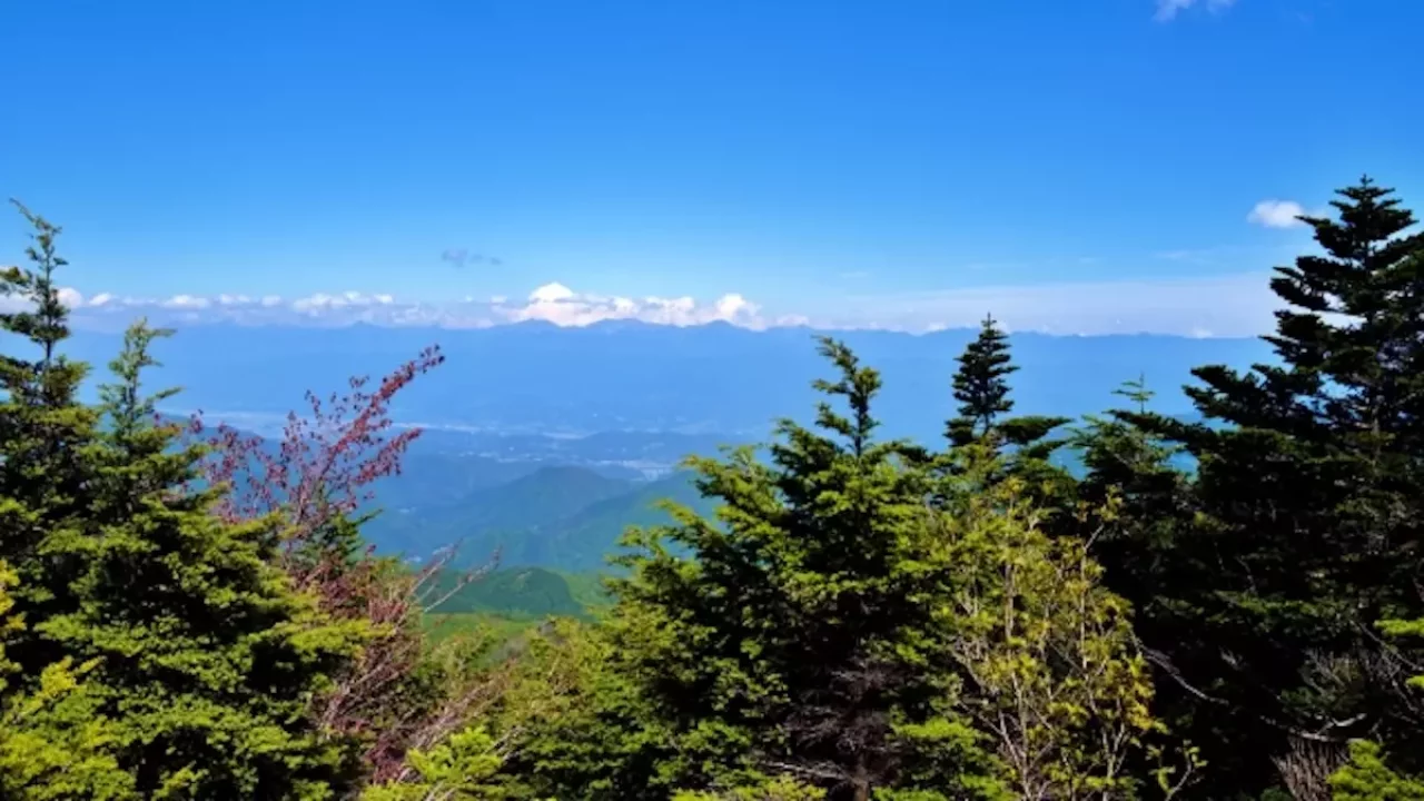 恵那山から中央アルプスの眺め