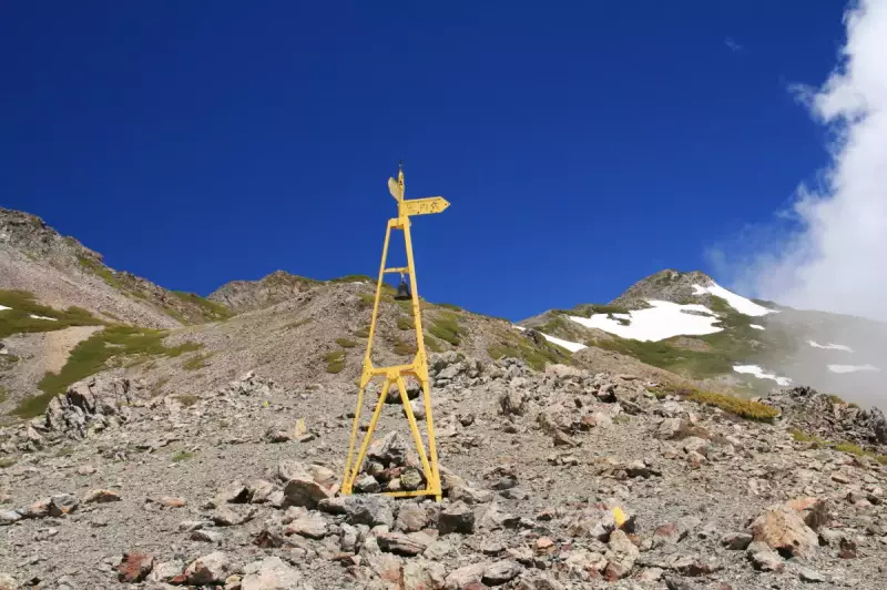大門沢降下点の標識