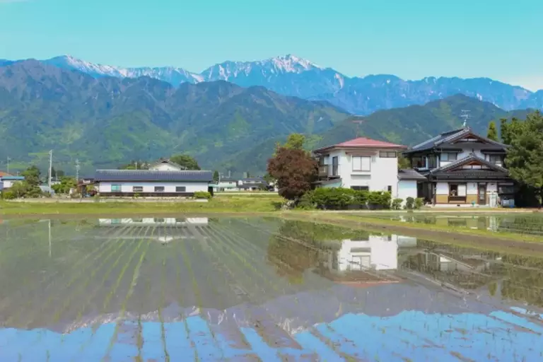 麓からみた餓鬼岳