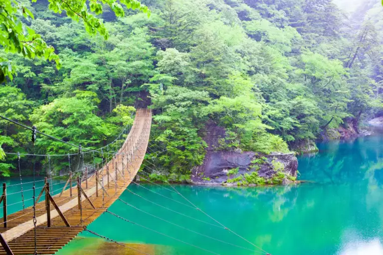 夢の吊り橋とダム湖