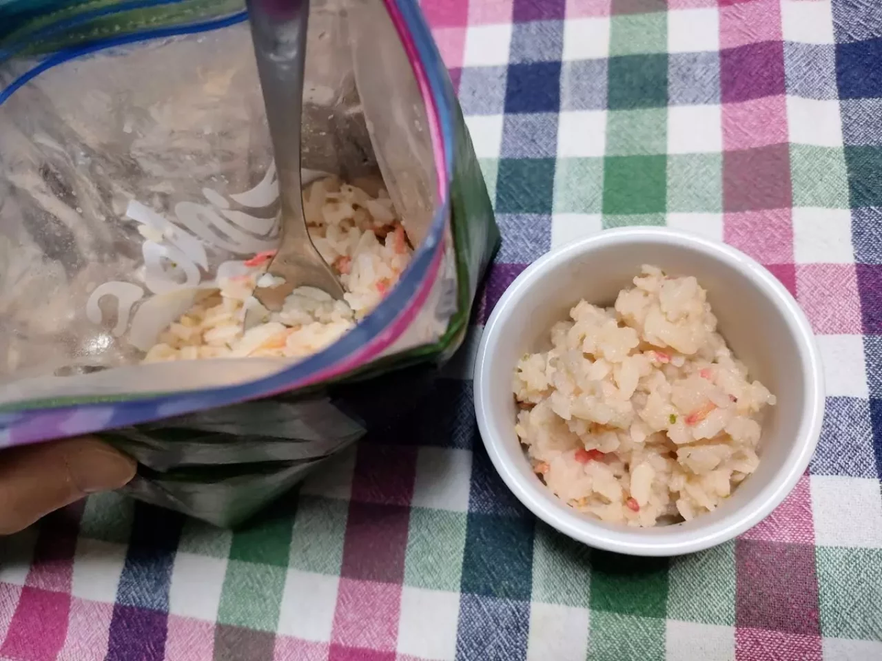 登山 食事 火を使わない
炒めない海老ピラフ