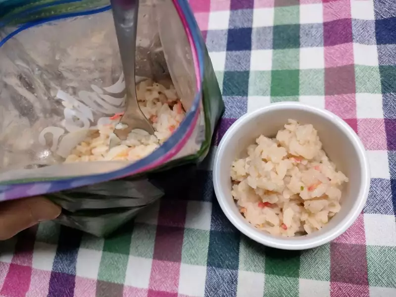 登山 食事 火を使わない
炒めない海老ピラフ